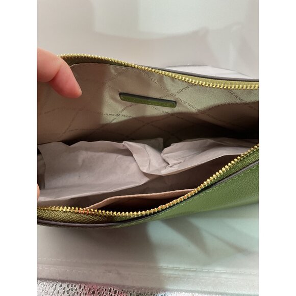 Michael Kors Olive Green Pebbled Leather Crossbody Bag With Adjustable Strap & G - Picture 6 of 13